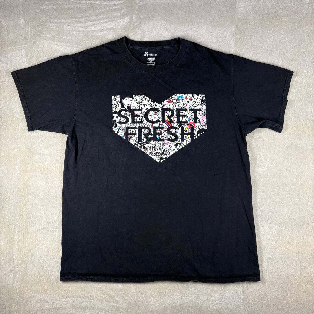 Tokidoki x Secret Fresh Graphic T Shirt XL Black Anime Streetwear Tee Rare
